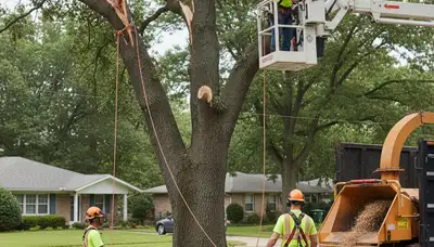 Emergency tree service crew clearing storm-damaged trees in Sarasota, FL