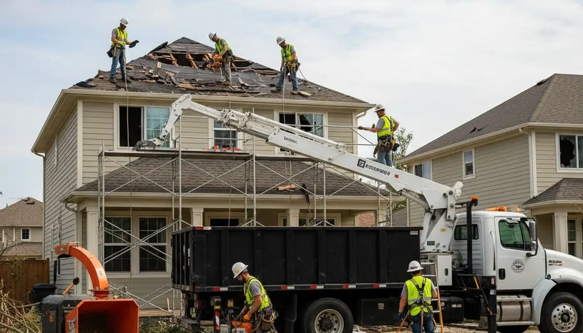 Storm damage tree cleanup in Sarasota, FL with debris removal for a safe, restored property