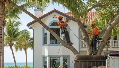 Tree service crew in Sarasota, FL providing professional tree care and removal for homes and businesses