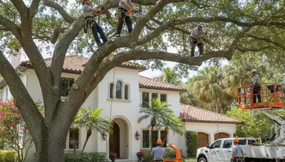 Tree service crew in Sarasota, FL providing professional tree trimming and removal services