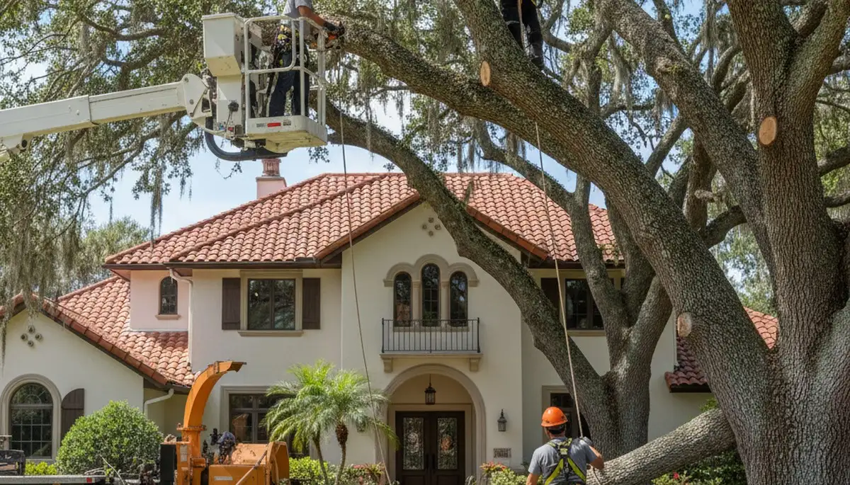 Tree service crew in Sarasota, FL providing professional tree care for homeowners and businesses