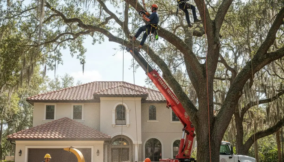 Tree service crew in Sarasota, FL providing professional tree trimming and removal services